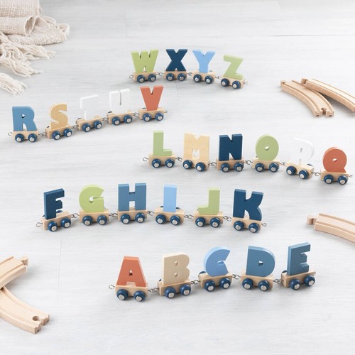 Wooden letter train colour and - letter,