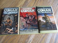 Robert E. Howard:  Lot of 3 Bantam "Conan" pbs w/ fold-out covers, NEW