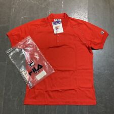 Vintage 1980s Fila Polo Shirt 54 L Made In Italy Deadstock New Red BJ Tennis