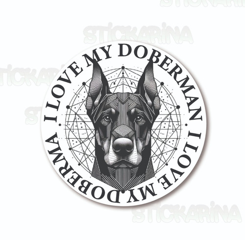 Doberman decal permanent - permanent, vinyl