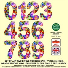 2 Floral Wheelie Bin Number