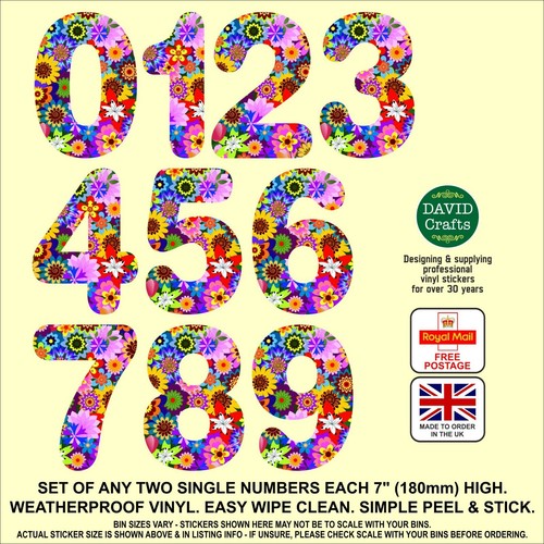 Floral wheelie bin number - floral,