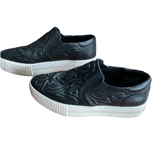 Ash black leather platform - ash,