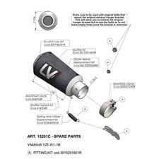 Exhaust bracket spare part set LeoVince Exhaust system bracket for Yamaha R1