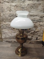 Vintage Brass Oil Lamp + Shade