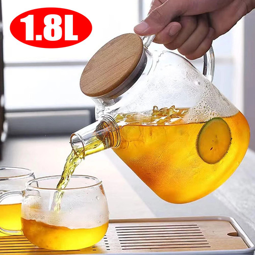 Large glass teapot - jug, with