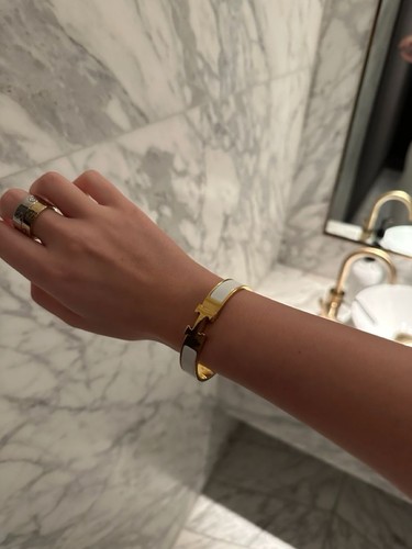 Hermès gold tone white - hermès,