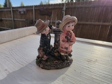 Vintage Decorative Figurine of A Boy and A Girl. Water Fountain Made In Occupied
