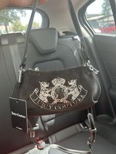 Black Juicy Couture Twin Dogs Velvet Shoulder Bag New with Tags