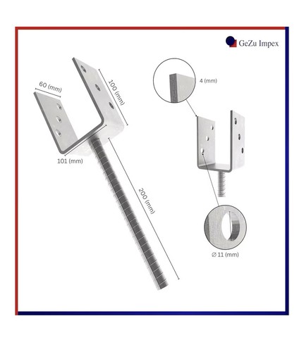 Post holder 101 - 101, mm