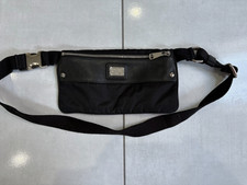 DOLCE & GABBANA CROSS BODY BLACK BAG LEATHER AND FABRIC