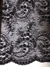 Black Beaded Chantilly Lace