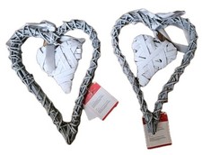 New - 2 Rustic Hanging Heart