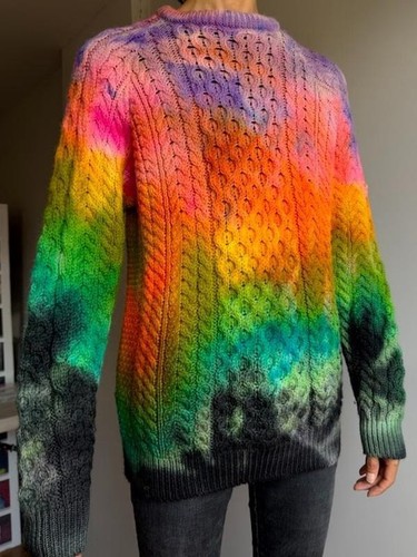 Rainbow irish wool - sweater, xl