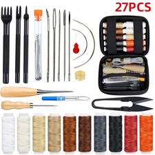 28Pcs Leather Sewing Kit Hand Stitching Craft Tools Kit Waxed Thread Needles DIY