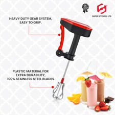 Rotary Manual Hand Whisk Egg Beater Mixer Blender Stainless Steel Kitchen Tools