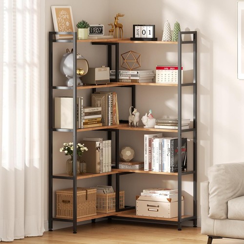 Bookcase tier corner shelf - 5-tier,
