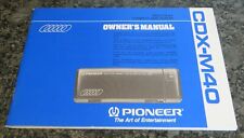 Vintage Pioneer CDX-M40 Owners Instruction Manual