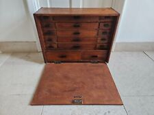17 Drawers Engineers Collectors Watchmakers Wooden Tool Box Chest Cabinet Tray