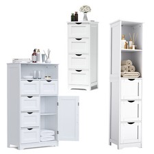 Freestanding Floor Cabinet Bathroom Storage Cabinet for Bedroom Living Room Q0M3