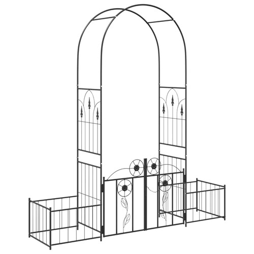 Black metal garden arch - metal, rose