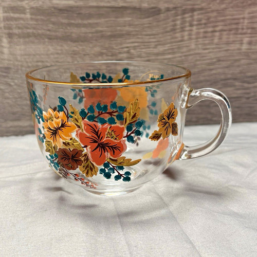 Hand painted floral - floral, clear