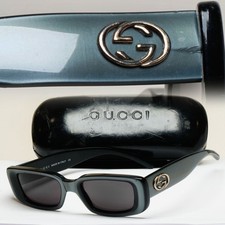 Gucci Sunglasses 1996 Vintage Grey Teal Black Unisex GG 2409/S 5BJ 49mm 251125