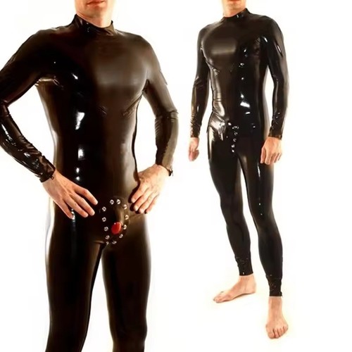 Men latex gummi catsuit - men's,