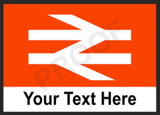Railway Station Train Station Name Any Text Personalised Aluminium Metal Sign