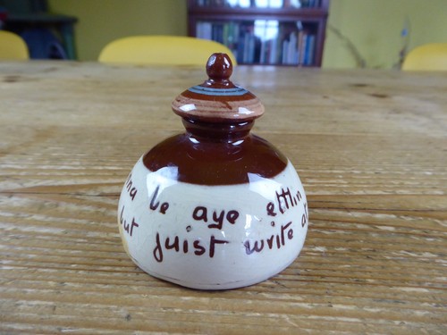 Torquay pottery inkwell - pottery,