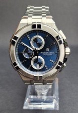 Maurice Lacroix Aikon Chronograph Quartz Blue Dial Watch Unworn boxed Mint