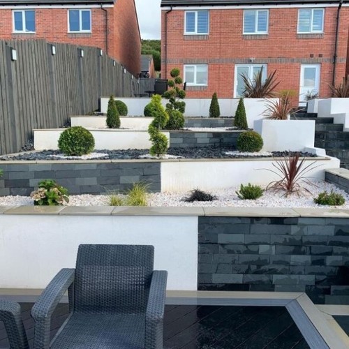 Brazilian black slate wall - black,
