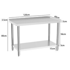 Stainless Steel Commercial Kitchen Prep Work Table with Undershelf -120cm x 60cm