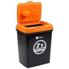 Black/Orange Dog Cat 40L Pet Food Storage Container Animal Bin Dry Feed Seed 
