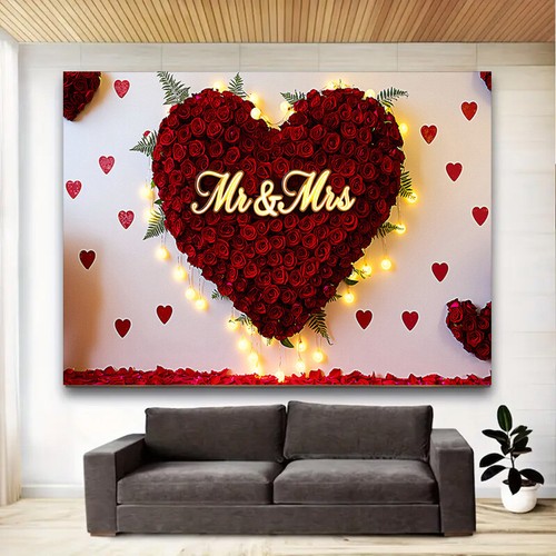 Mrs wedding backdrop - &,