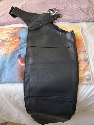 Black leather chaps size - leather,