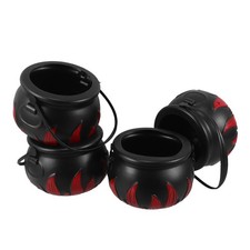  4 Pcs Portable Halloween Candy Jar Snacks Witch Cauldron Treat Jars Kettle