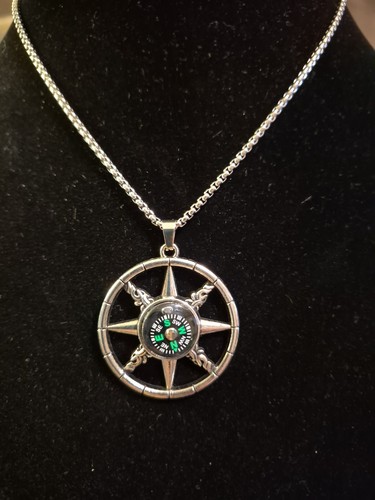 Working compass necklace - working,
