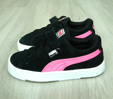 PUMA Suede Girls Trainers Black Suede & Pink Size Infants 6 / 23