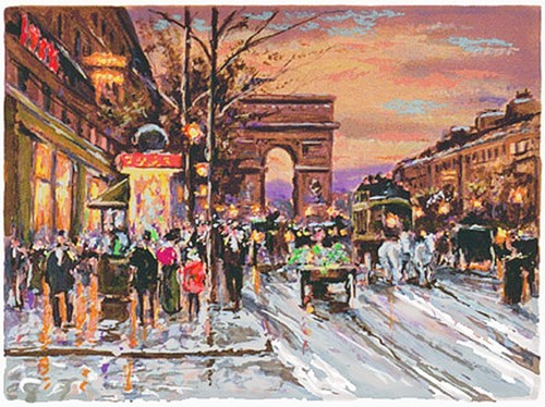 Arch triomphe evening in - de,