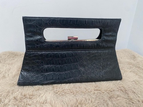 Vintage mock croc - mock, clutch