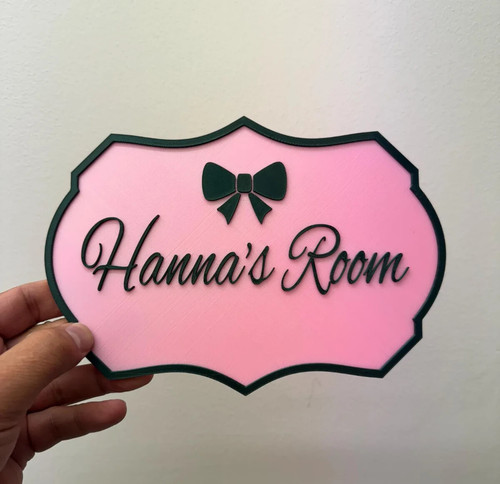 Personalised bow door sign - personalised,