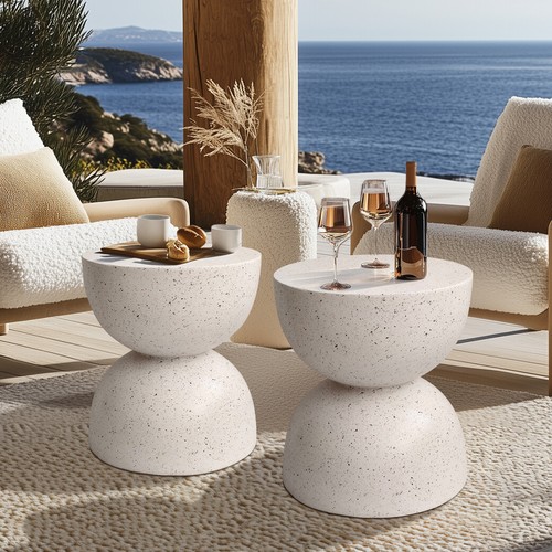 Smooth side table terrazzo - table,