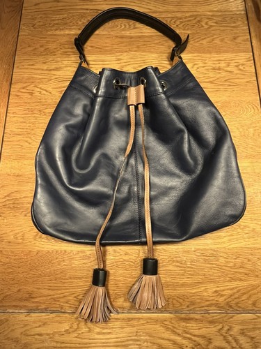 Boden navy leather handbag