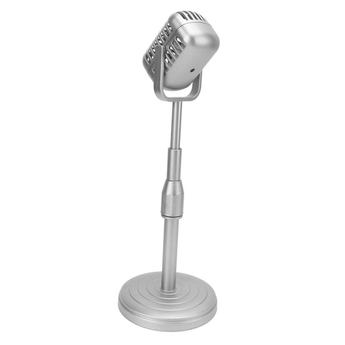 Vintage silver microphone prop - vintage,