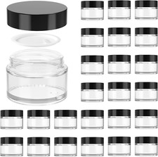 1Oz Glass Jar with Lid, Hoa Kinh 40 Pack Clear round Containers Cosmetic Glass J