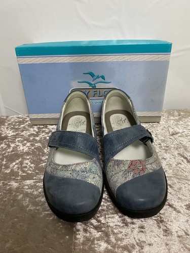 Boho floral fly flot blue - floral,