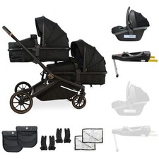 My Babiie MB33 Tandem Pushchair with Infant Carrier & Base - Black Leopard