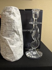 RARE Pair Waterford Crystal Seahorse Candesticks 11 1/2" Signed 158572 NEW