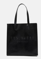 Ted Baker tote shopper bag black animal genuine large new with tags